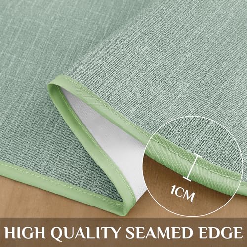 Image of Softalker Spring Vinyl Tablecloth Rectangle, Outdoor 100% Waterproof Oil Proof Plastic Edge Binding Table Cloth, Heavy Duty Wipeable PVC Table Covers for Picnic Dining Party - 54 x 78 Inch, Sage