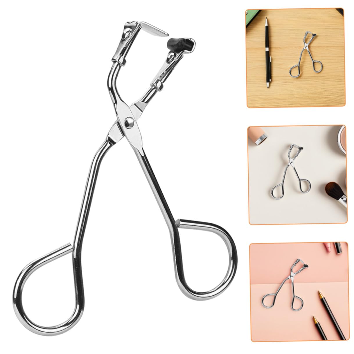 MAGICLULU Piegaciglia in Acciaio Inossidabile Portatile Argento, Strumento Pratico per Arricciare le Ciglia, Leggero e Curvo, per Trucco Professionale Quotidiano