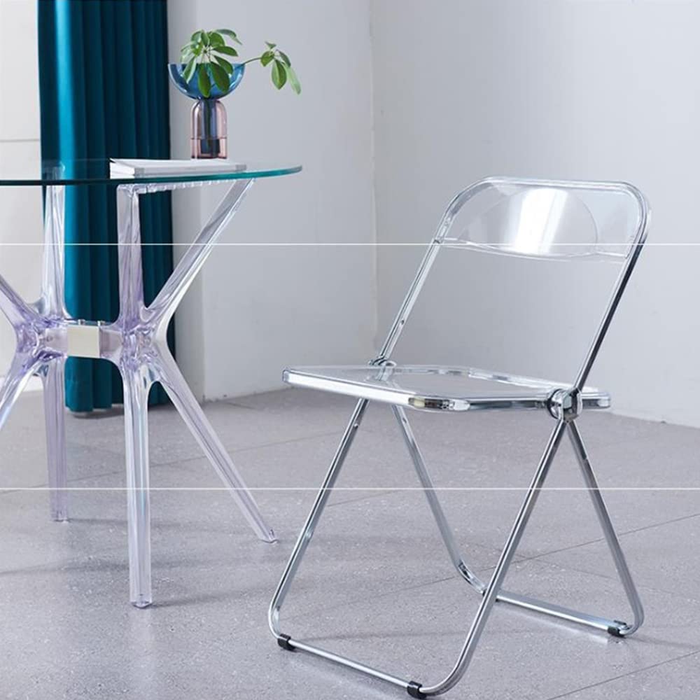 HUOLE Chaise Pliante Confortable en Cuir de Cuisine avec Coussin épais - Les chaises de Salle à Manger Pliantes conviennent à la Cuisine, l'intérieur, l'extérieur - 46*46*75 cm - Blanc - 1PC