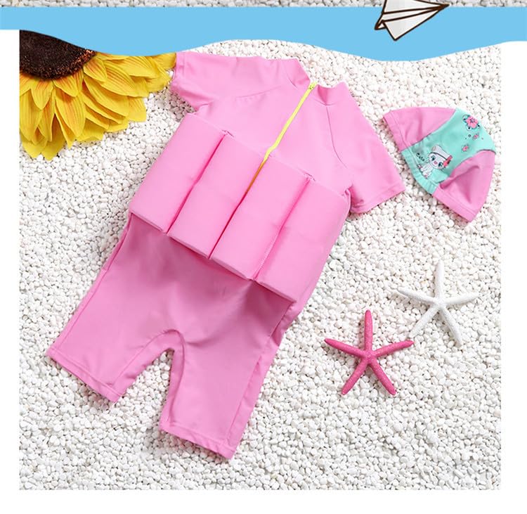 HAOZAIKEJI Kid Buoyancy Swimming Swimsuit Boy Girl One Piece Floatation Short Suit Cartoon Swimwear4