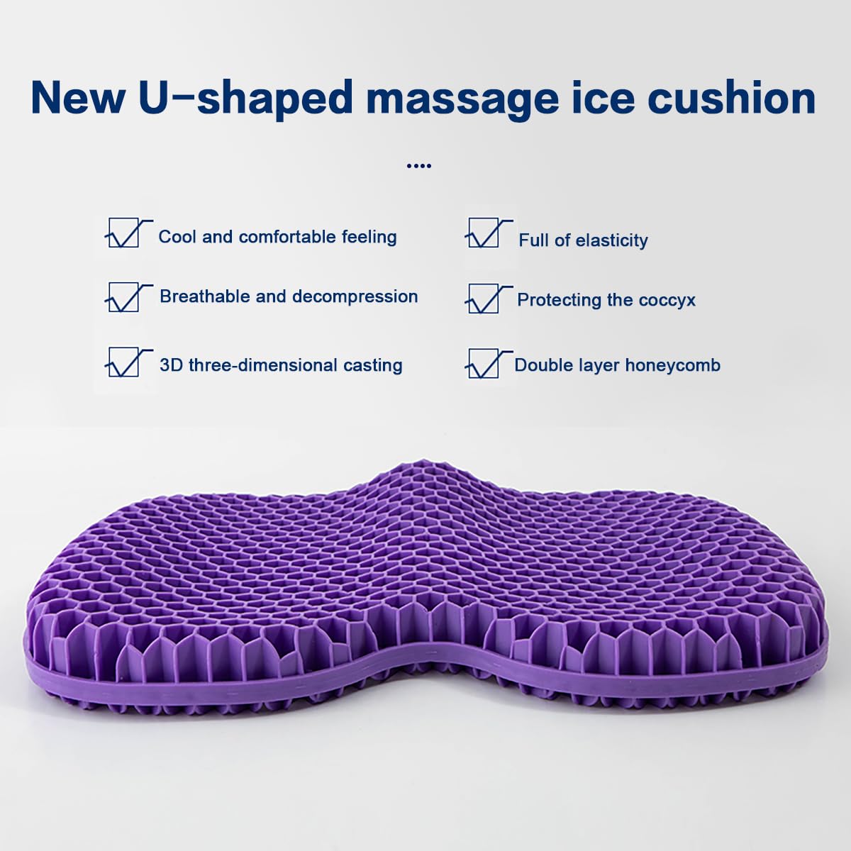 Luksinlong Cuscino Gel Sedia, Cuscino a U Ergonomico, Cuscino Antidecubito, Cuscini per Sedie da Ufficio, Automobili e Sedie a Rotelle