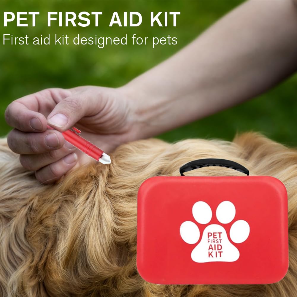Kit de primeros auxilios para perros y gatos, 27 piezas, botiquín de viaje para perros, botiquín de primeros auxilios para mascotas, farmacia para perros, bolsa de emergencia para viajes y