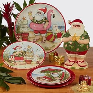   Certified-International-Santas-Wish-Melamine-12-Piece-Dinnerware-Set-Service-for-4-Multicolor