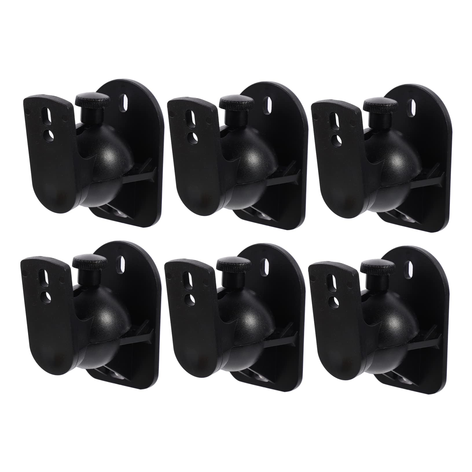 Support Mural pour Haut-parleur Surround 6 Ensembles Abs Noir Réglable