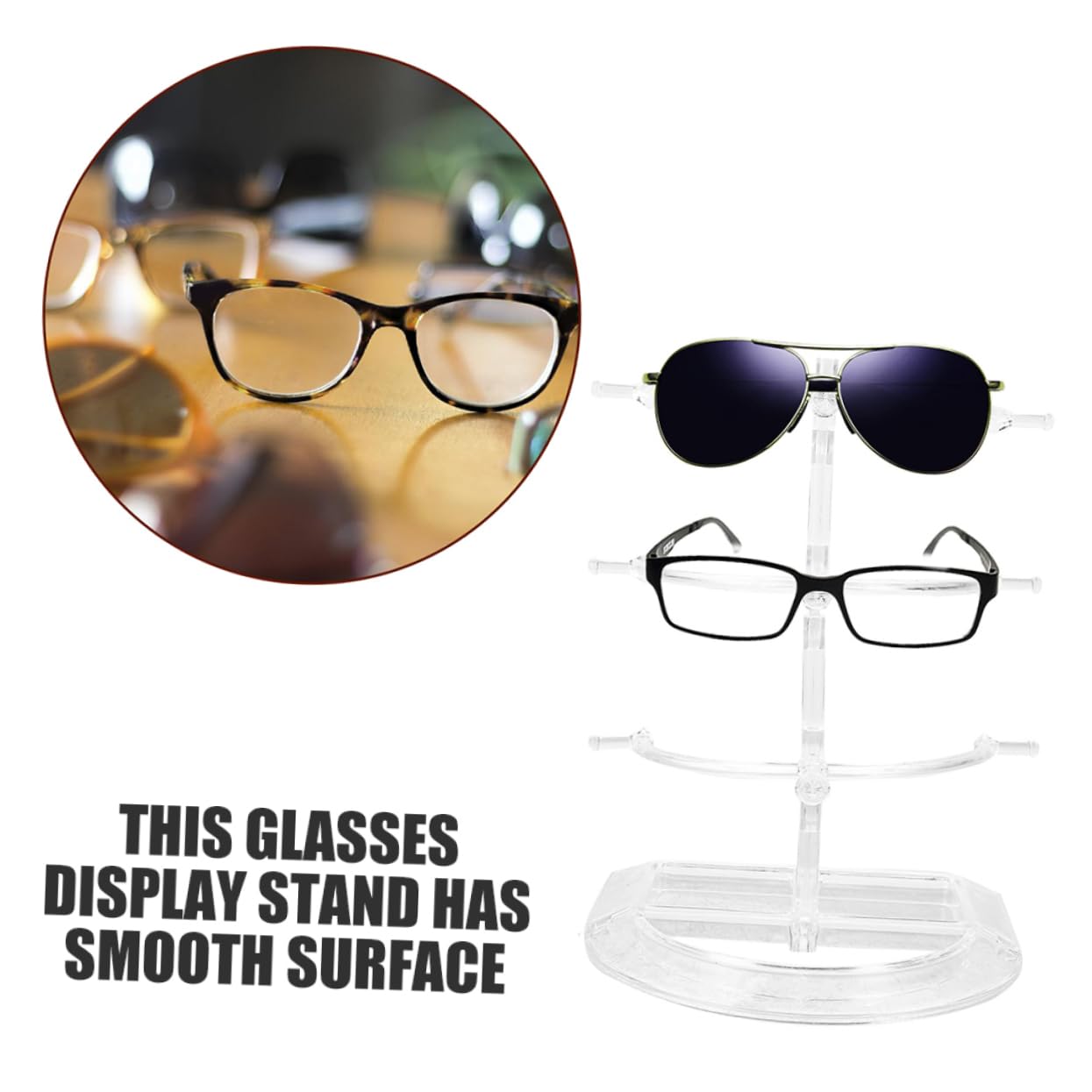 IMIKEYA 8 Stk Brillenständer Mehrschichtiger Brillenhalter brillen aufbewahren Brillenbox brillenablage Ständer für Brillenhalter Sonnenbrillen-Präsentationsständer p.s Transparent