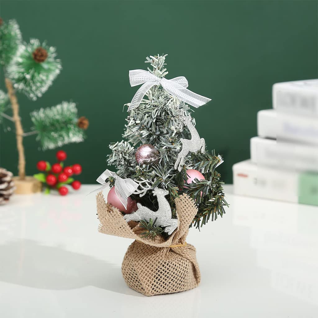 AOKITO Miniatuur dennenboom, 10/15/20 cm, mini-kerstboom, mini-kunstkerstboom, groen, mini-kerstboom, kleine dennenboom, voor tafeldecoratie, knutselen, etalages, doe-het-zelf decoratie (9 stuks