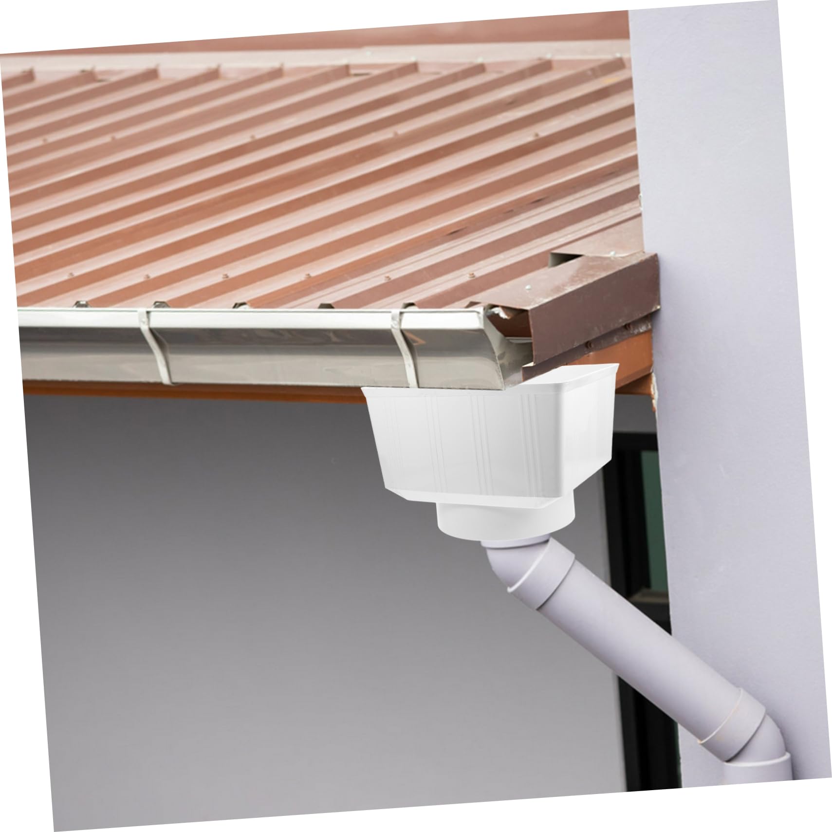 PartyKindom Adaptador de Canalón Bajante Pvc para Recolección de Agua Lluvia Instalación Fácil y Material Resistente para Sistemas de Drenaje de Tejados