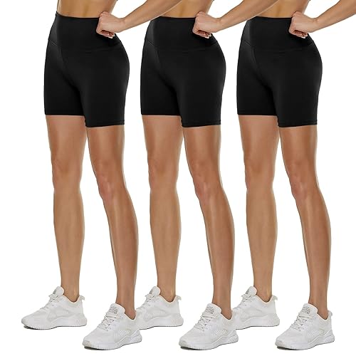3 Pack High Waisted Biker Shorts for Women – 3"/
