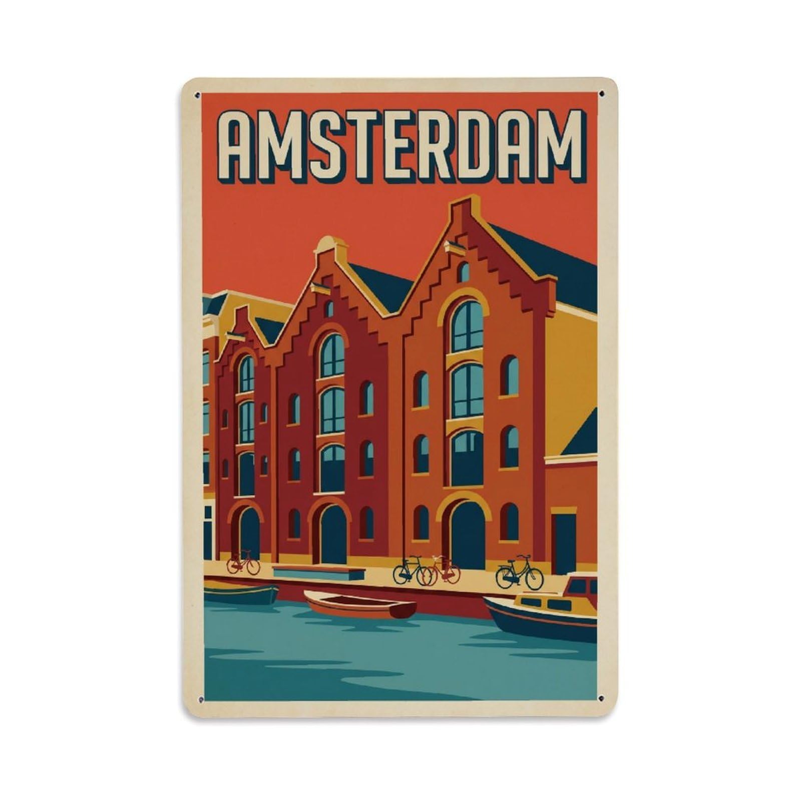 Vintage Travel Warehouse Netherlands Converted Metal Tin Sign