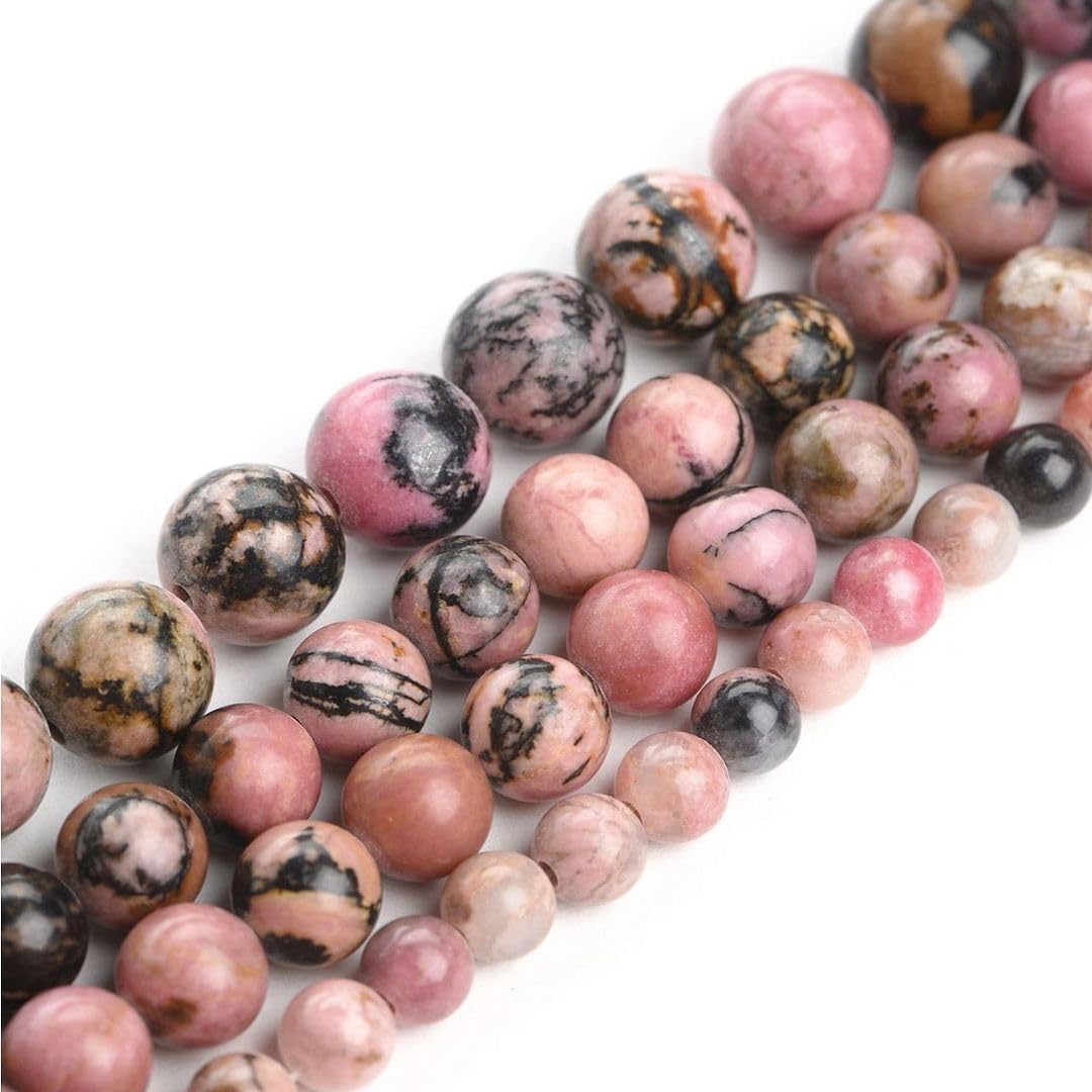 45pcs Adabele Natural Rhodonite Gemstone 8mm Round Beads