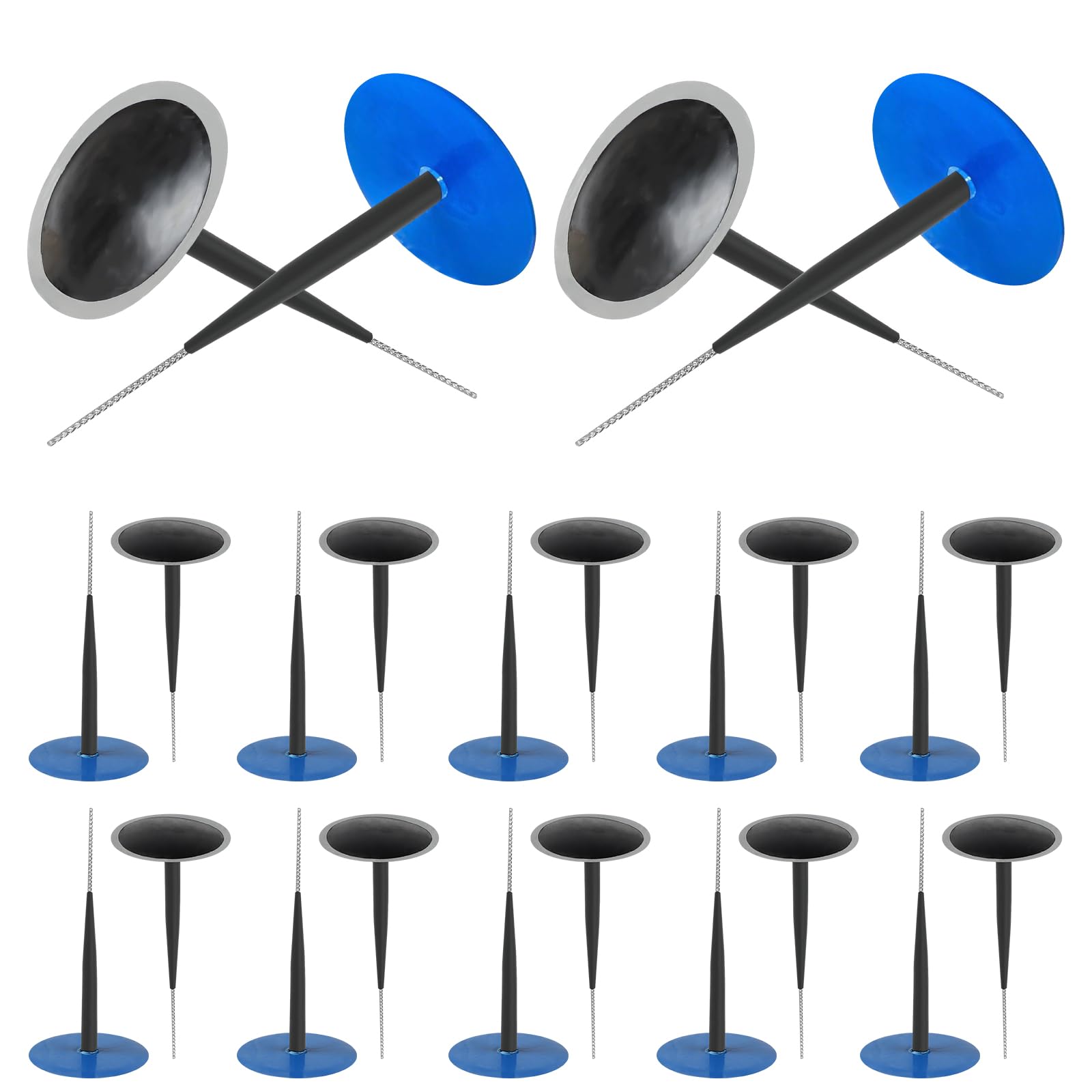 EXLECO Kit Riparazione Gomme, 24 PCS(6 x 51mm) Toppa per Tappo per Pneumatici, Kit Foratura Tappi Ripara, Patch di Riparazione Pneumatici, Tubeless Universale Ripara Gomme per Auto, Moto, Biciclette