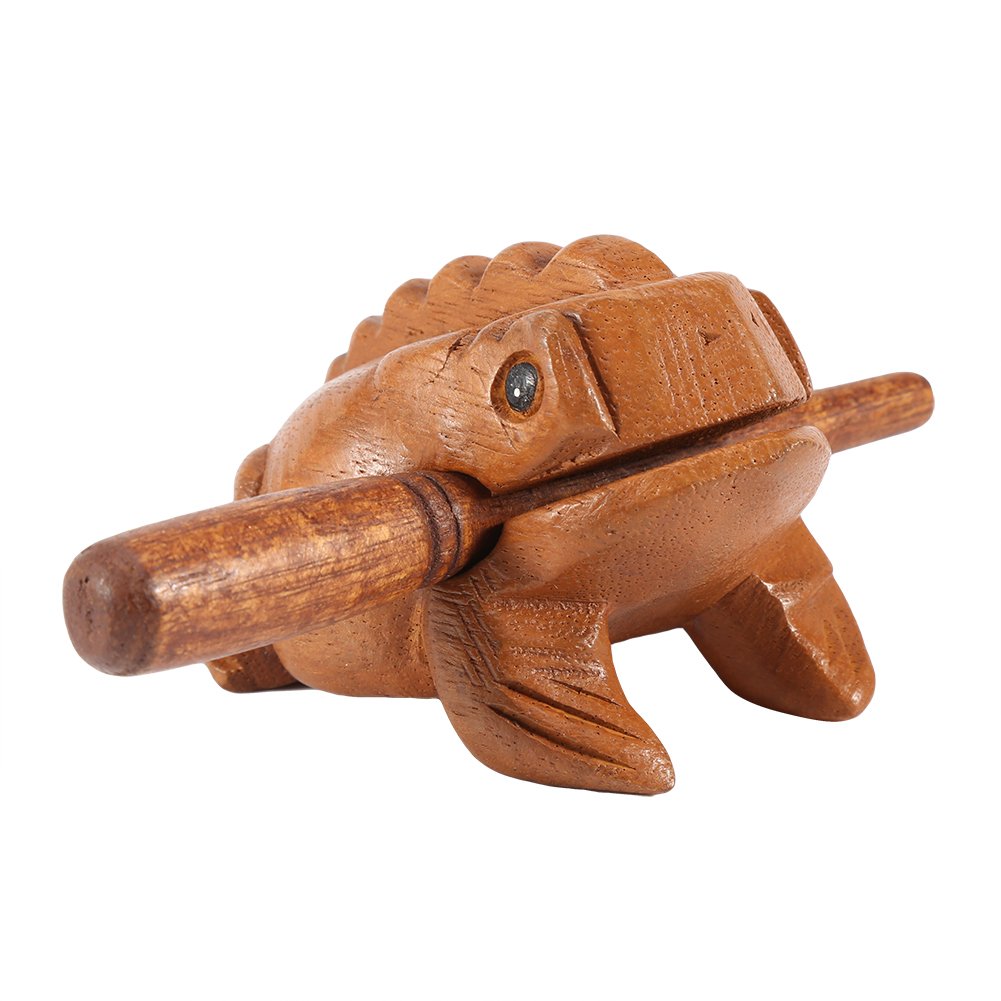 Drewniana żaba tajlandia tradycyjne rzemiosło drewniana szczęśliwa żaba rechot Instrument muzyczny Home Office Decor Office(#3 10.6CM)