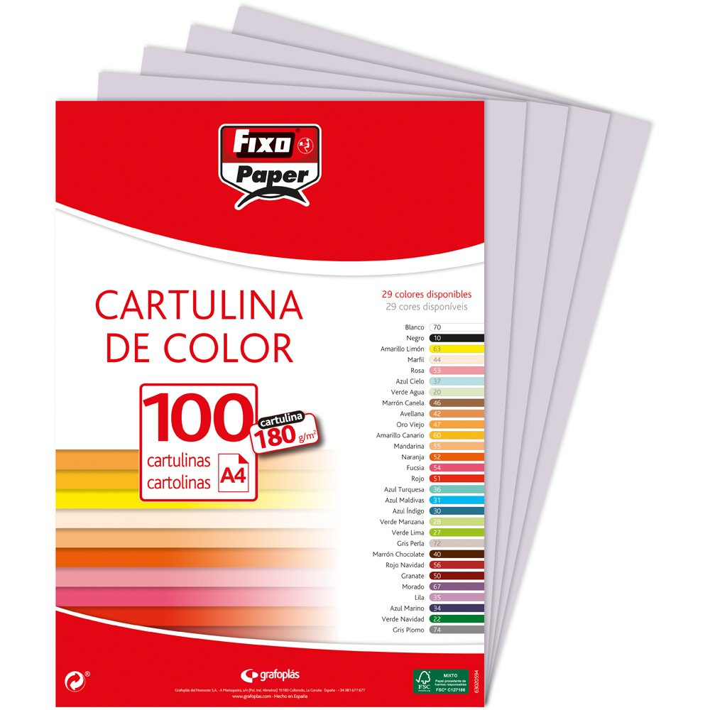 Fixo Paper 11110470 - Pack de 100 – Cartulina blanca A4, 180g — view 129