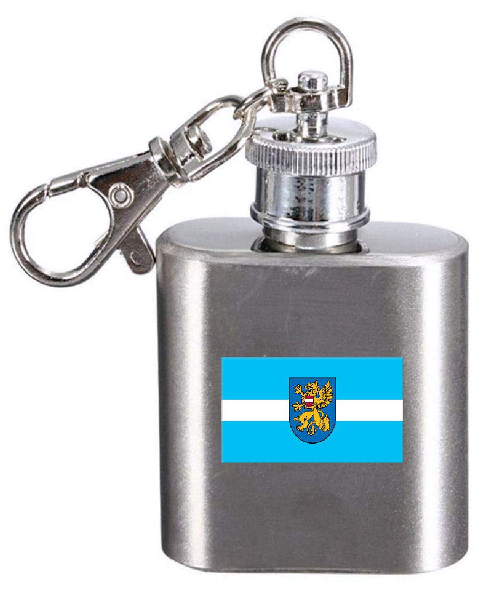 Flasque porte-clés avec drapeau de la Lettonie gravé en acier