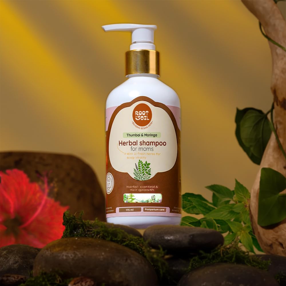 ROOT and SOIL - Herbal Shampoo for Hairfall Control and Hairgrowth | Specially Made for moms with 21 Herbs | Enriched with Thumbai, Moringa, Hibiscus | 175 ml-picture-51