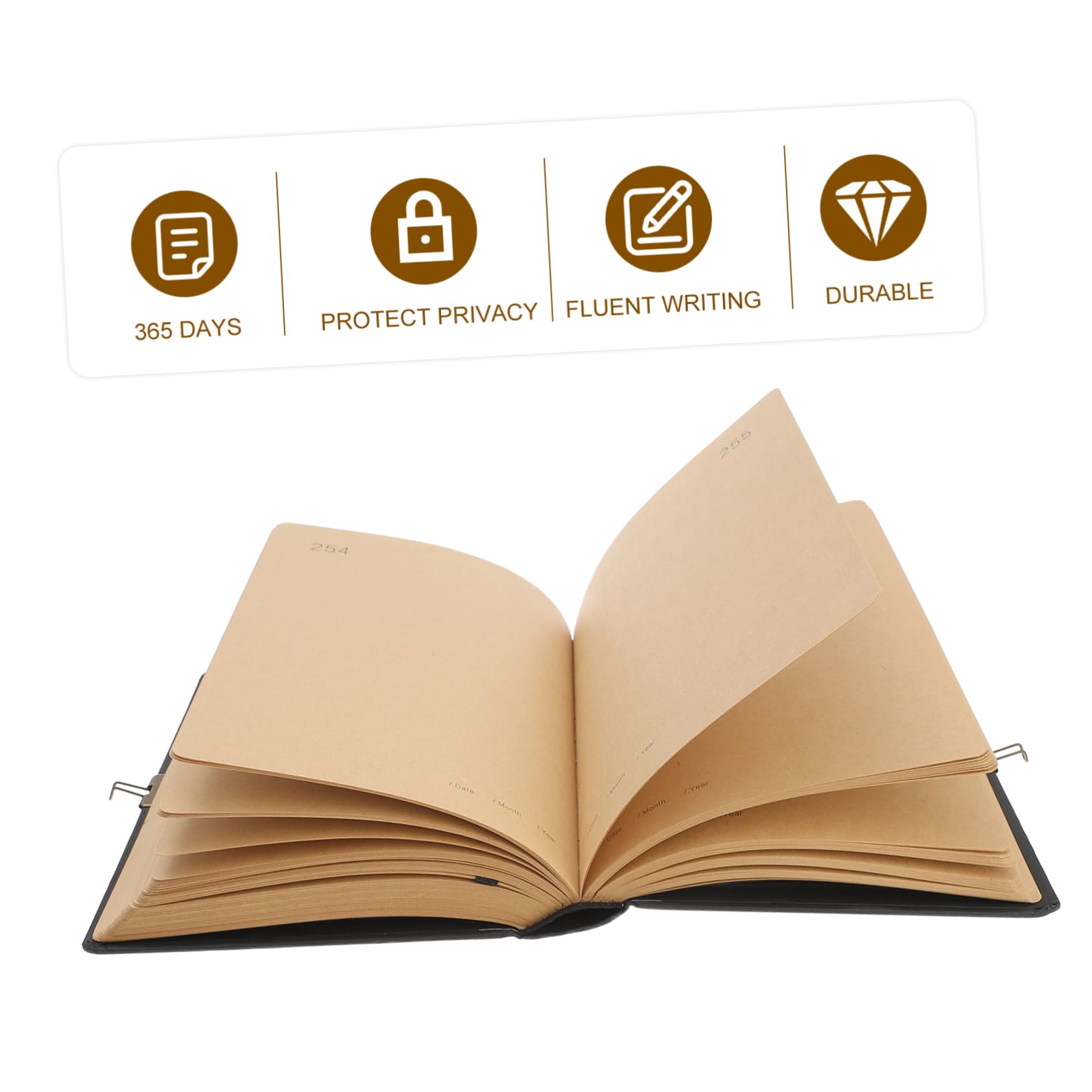 SHINEOFI Quaderno Diario Stili multipli Portatile 365 Giorni con Lucchetto Carta Resistente per Studenti e Insegnanti, per Scuola e Idee di Scrittura