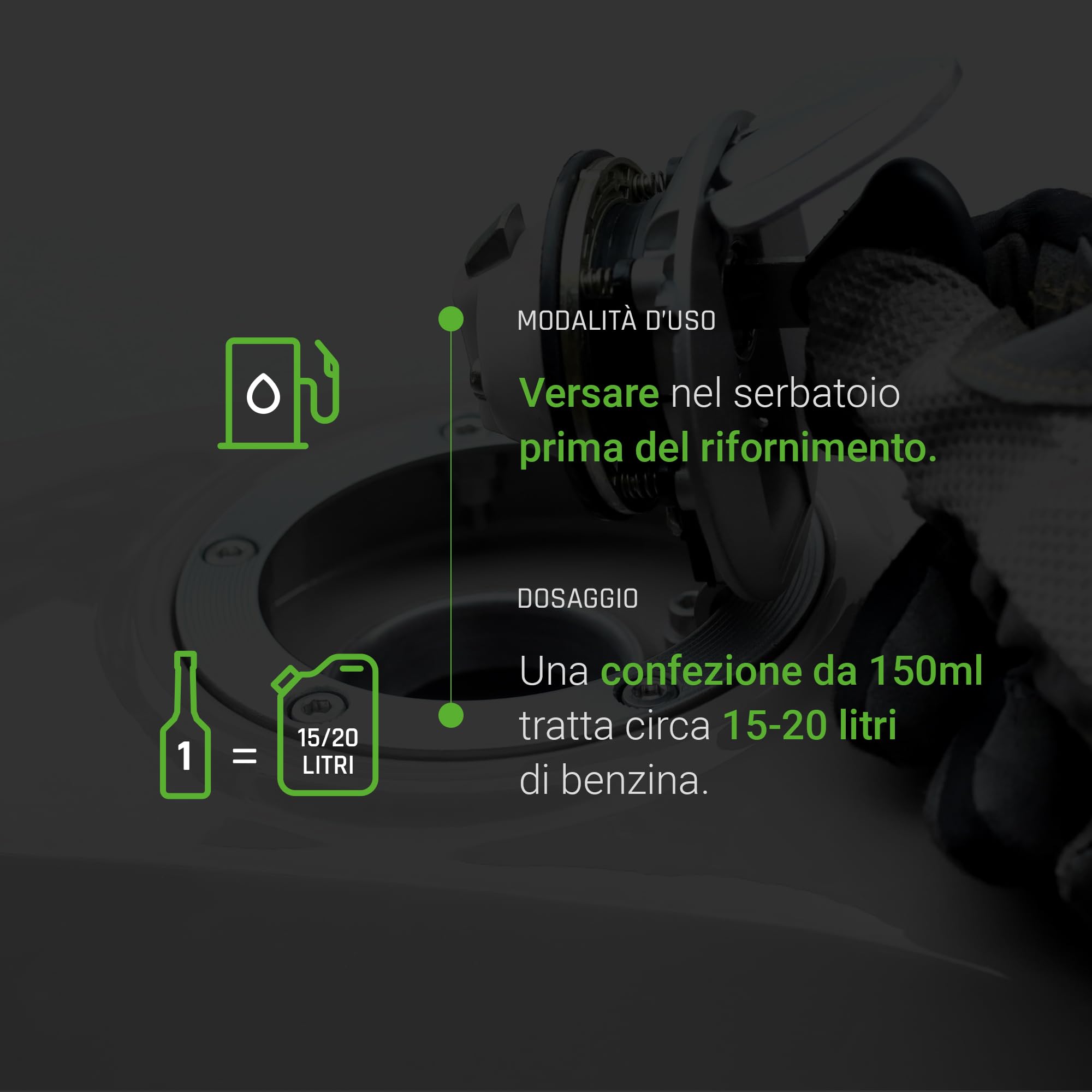 Bardahl - Repower Moto Top Gasoline - Pulisce Iniettori, Valvole e Camera di Combustione, Rimuove Depositivi, per Motori Benzina 2T e 4T Moto, Scooter, 150 ml