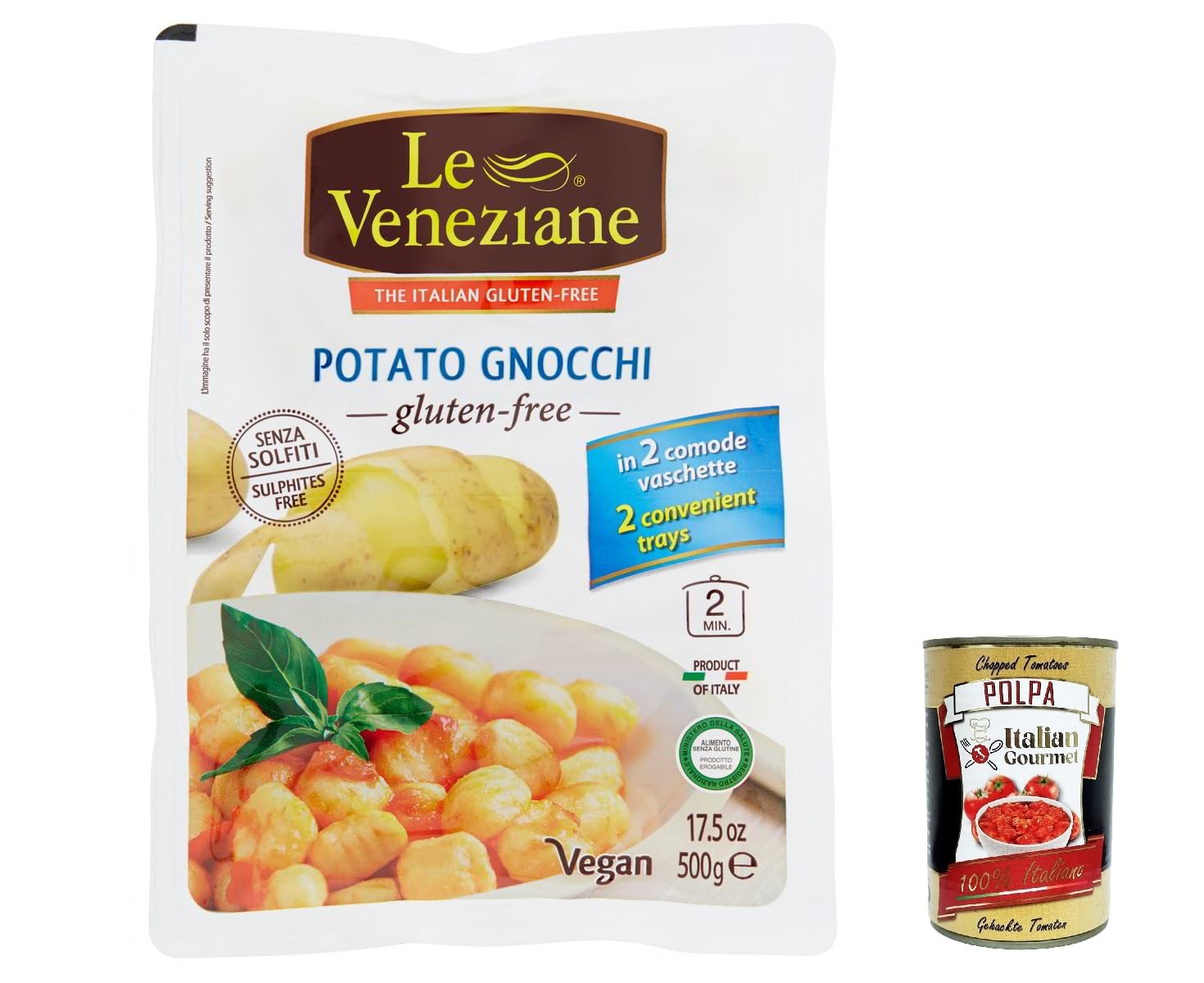 Le veneziane Gnocchi di patate UHT senza glutine 500g + Italian Gourmet polpa 400g
