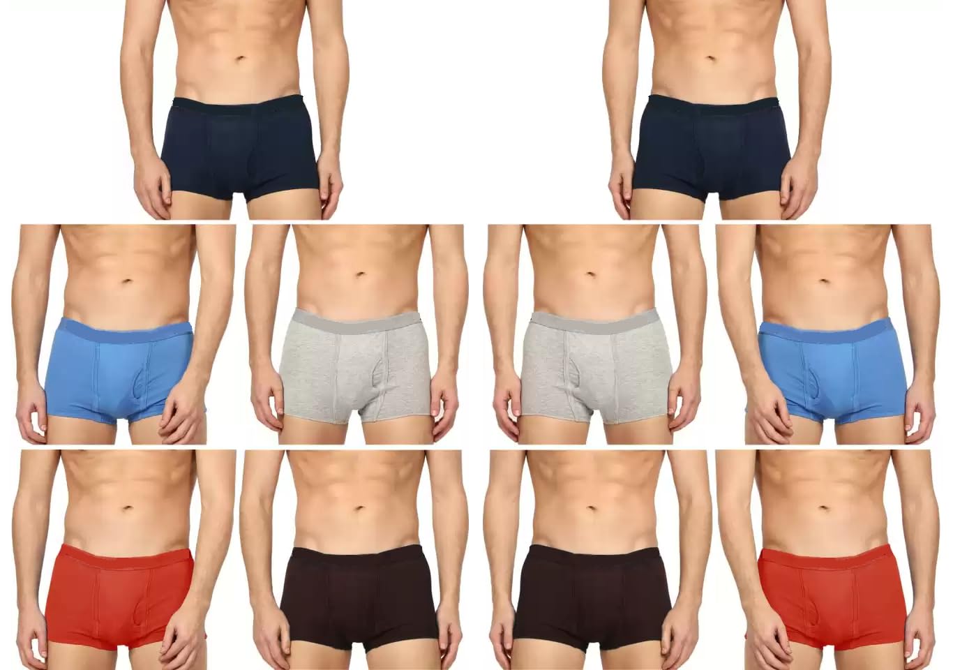 Pack of 10 - Men's Solid Cotton Mini Trunks Underwear-image-1