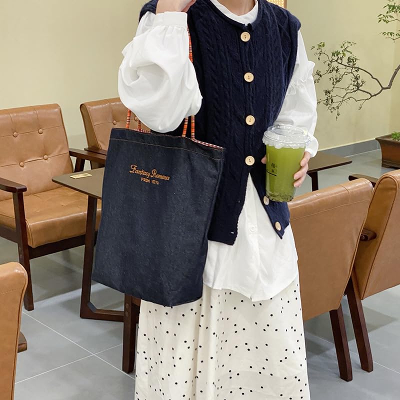 Plaid Shoulder Bag for Women - Spacious Lightweight Tote Crossbody Purse (Red)3