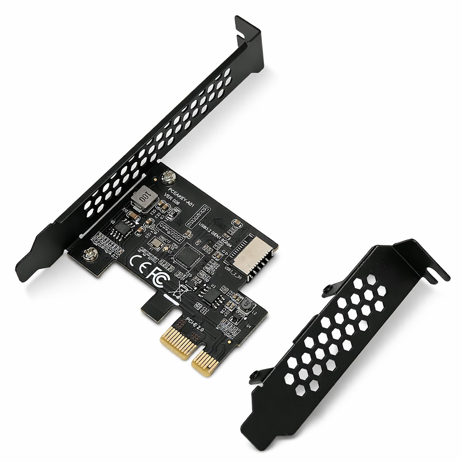 Denash PCIE to Type E Expansion Card Black 5Gbps High Speed Plug and Play Suitable for Desktop Front 1pc Metal Baffle (PCIE X1 to USB3.2)-image-27