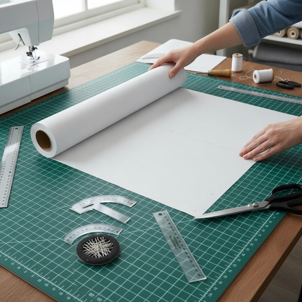 Papel Patronaje Semitransparente 45 g/m², 45g 1.2 * 10M | Papel 45 gramaje - diseños - confección prendas - semitransparente - ial para patrones costura - para atelier