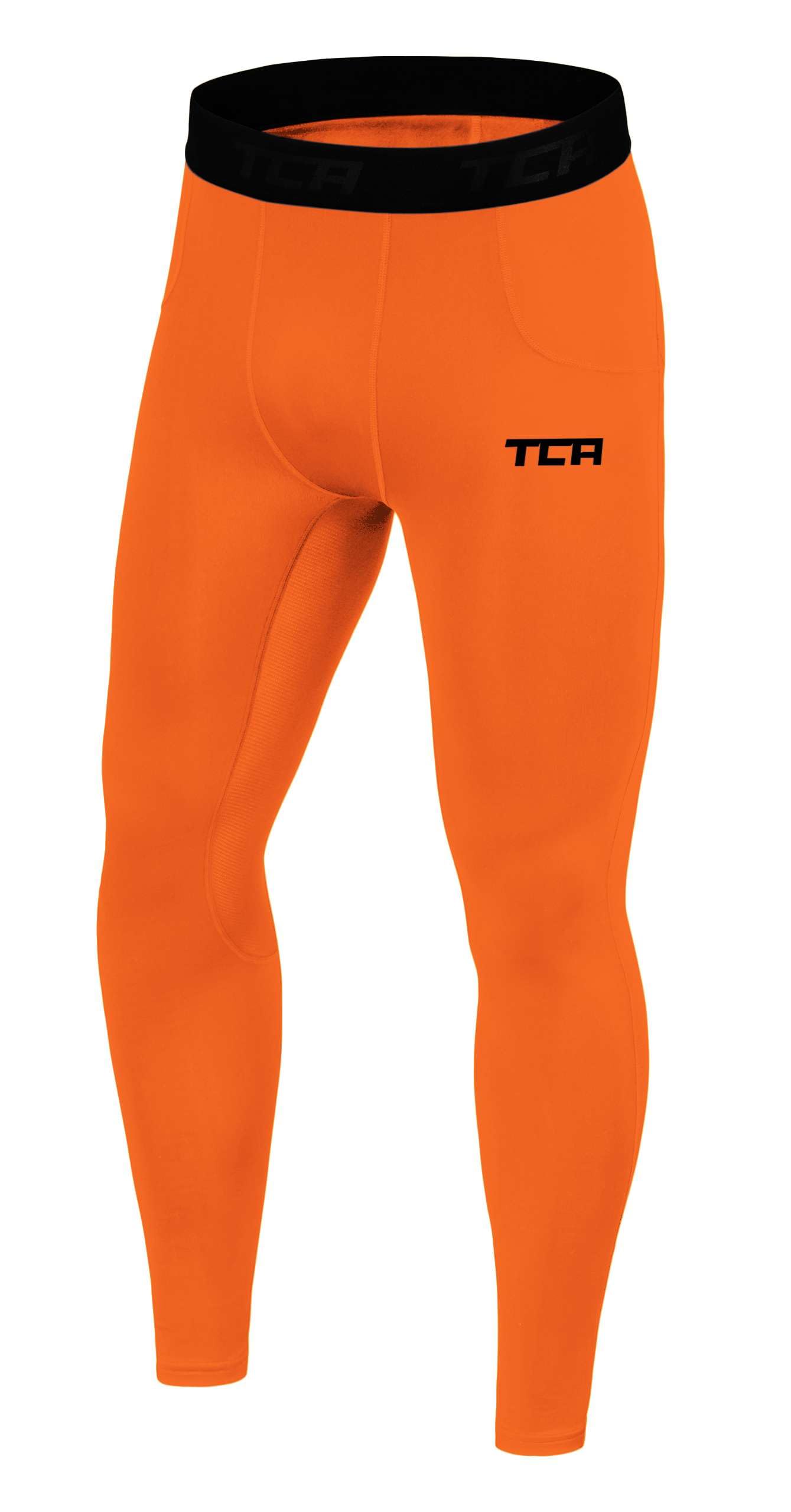 Tca Men's Orange Superthermal Compression Armour Base Layer Thermal Under Tights - Xxl