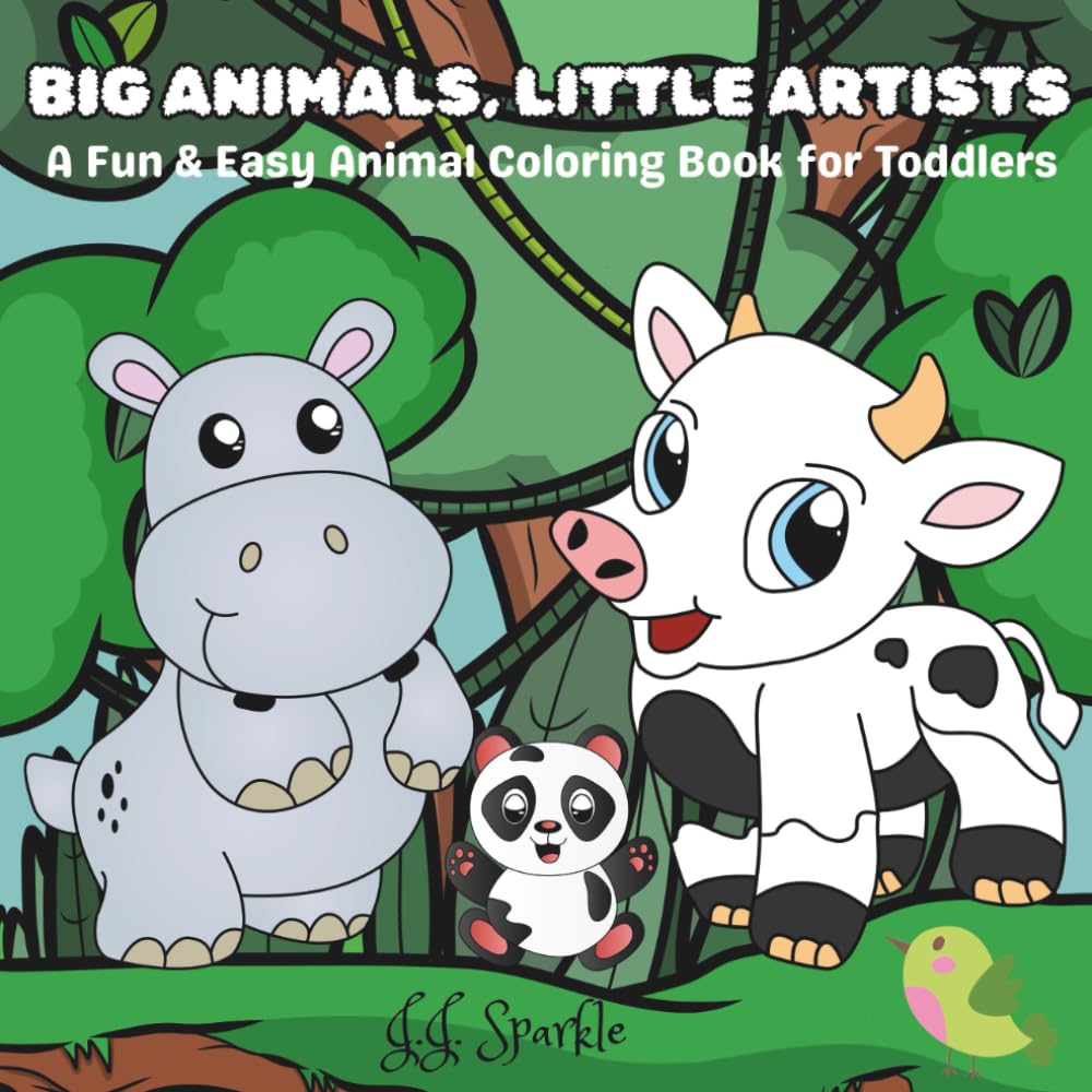 Big Animals, Little Artists: A Fun & Easy Animal Coloring Book for Toddlers
