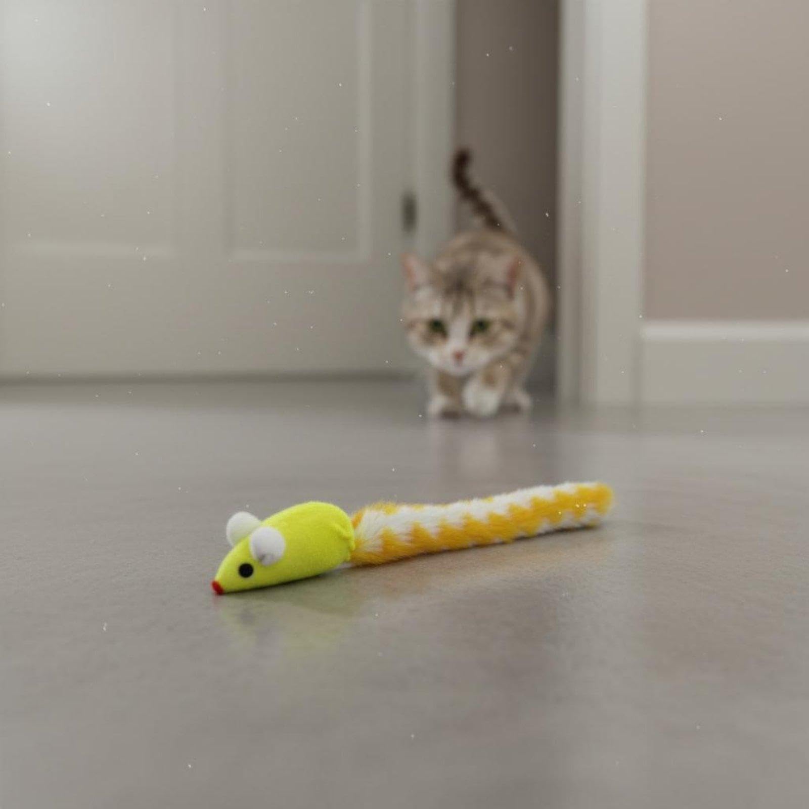 5 Pezzi Giocattolo per Gatti Gioco per Gatti Topo di Stoffa Peluche con Frusciante Materiale Morbido in Peluche con Carta Stimola, 5 Pezzi