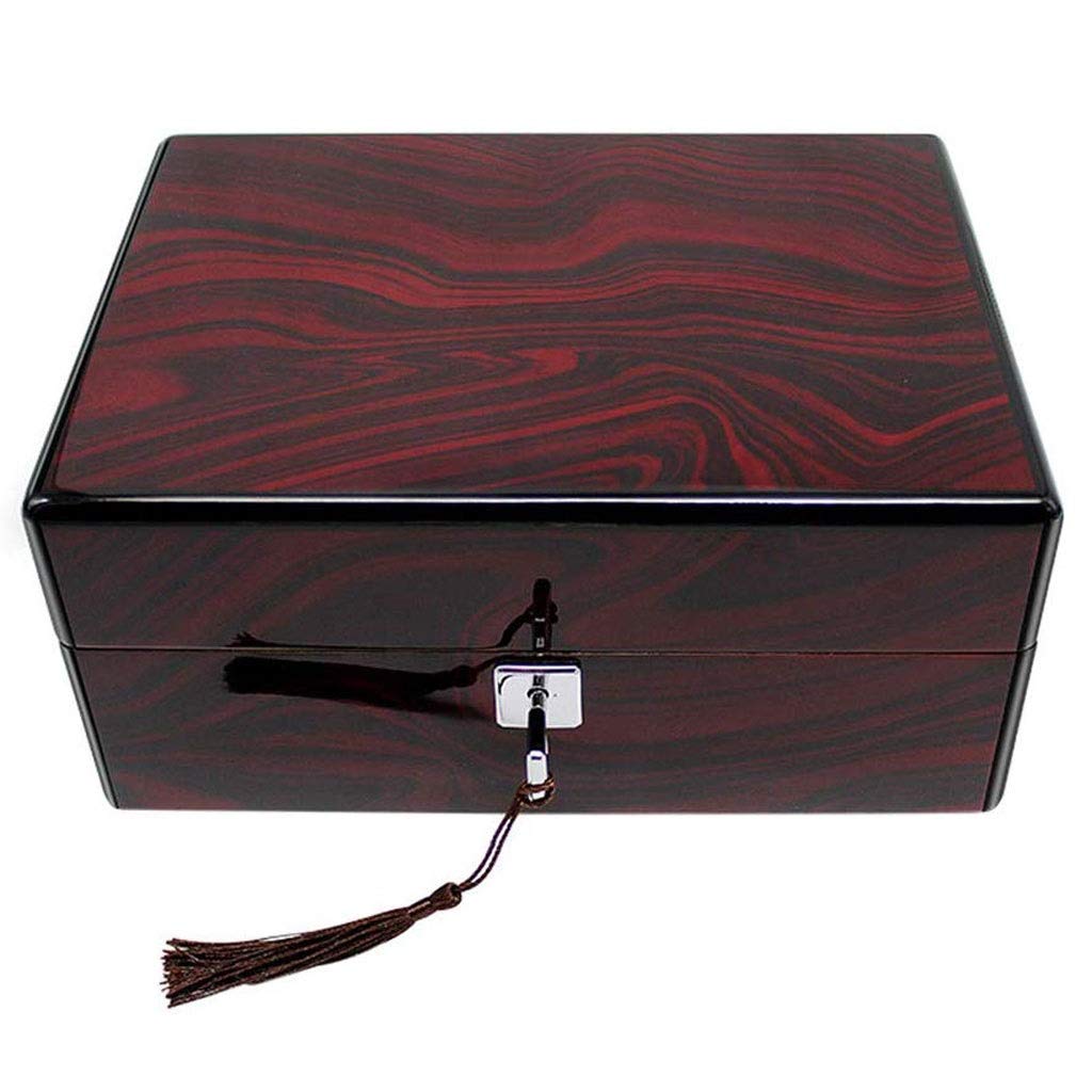 XBTGS Caja de reloj de madera – Caja de regalo de colección de joyas con patrón de madera maciza con cerradura,