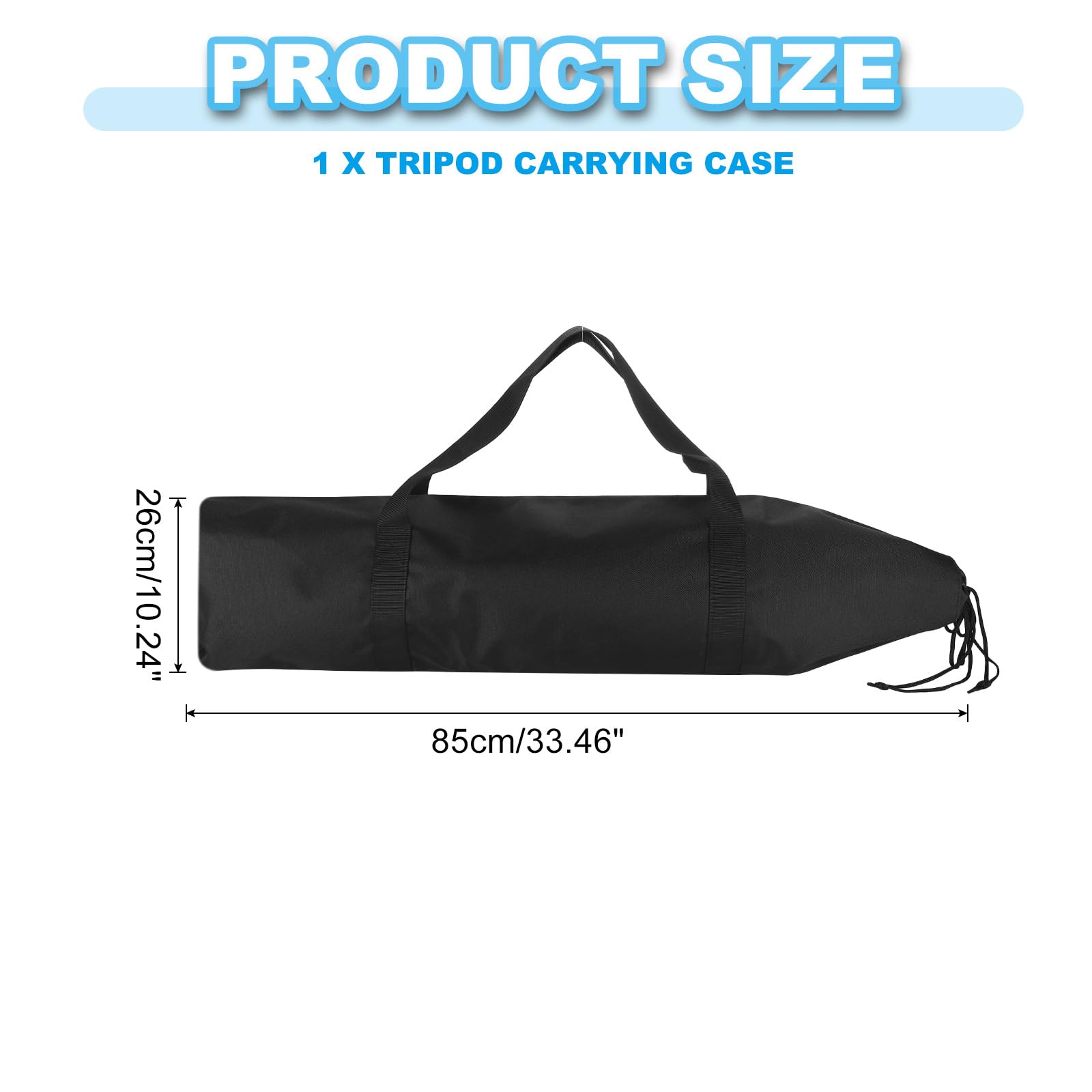 PATIKIL Estuche de Transporte para Trípode de 85x26 cm, 1 Pieza, Bolsa Acolchada de Nylon con Asas para Soportes de Luz, Trípodes y Accesorios de Fotografía, Negro