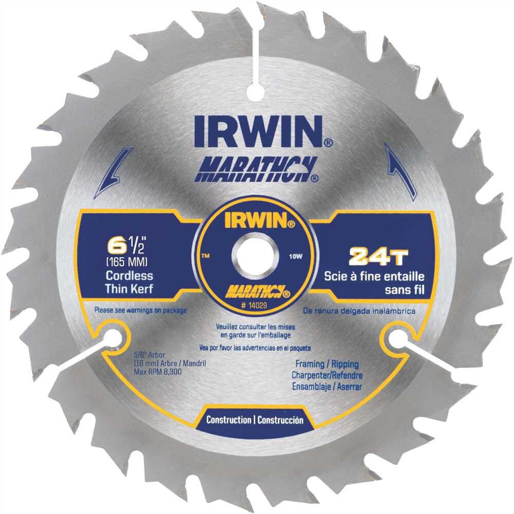 IRWIN Tools MARATHON Carbide Cordless Circular Saw Blade, 6 1/2-Inch, 24T, .063-inch Kerf (14029)