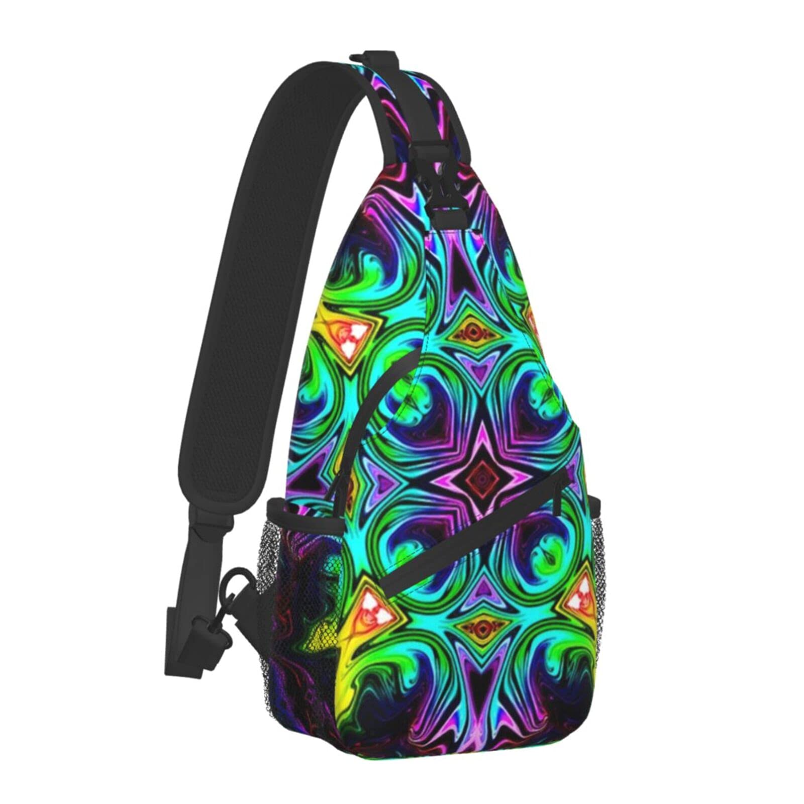 Men And Women Sling Bag Chest Daypack Tie Dye Watercolor