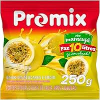 Refresco em Pó Promix Maracujá 250g – Rende 10 Litros, com Vitamina C, Baixo Teor de Sódio, Fácil Preparo