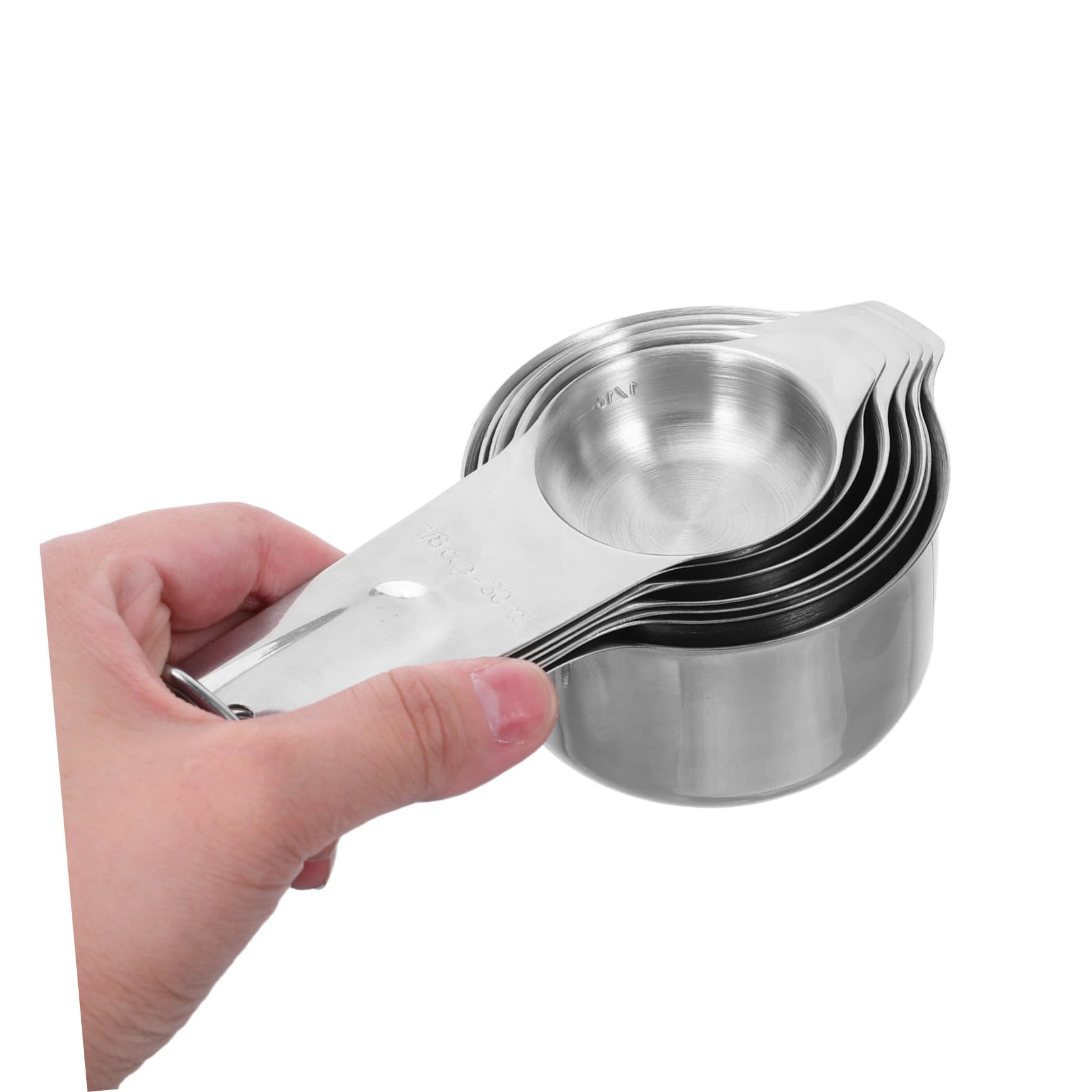 SOIMISS 2sätze Messbecher und Messlöffel Set aus Edelstahl für Flüssige und Trockene Zutaten mit Stapelbarem Design und Ergonomischen Griffs Enthält Verschiedene für Genaues Abmessen Beim