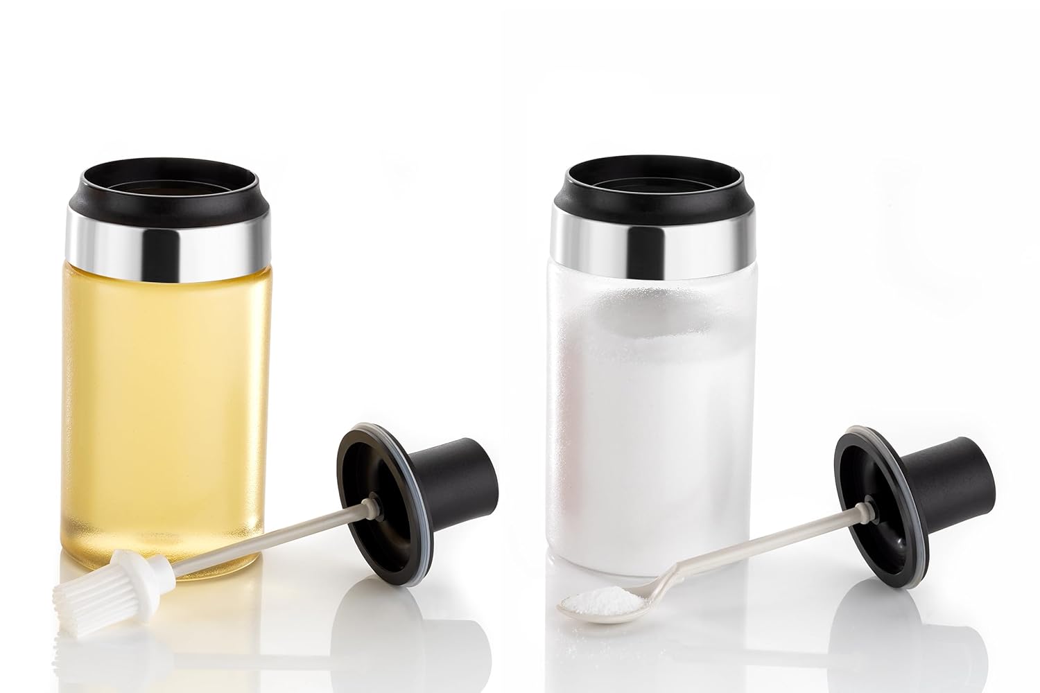 NIXRO 250 ml ROUND PLASTIC Oil Dispenser with Basting Brush,oil ghee