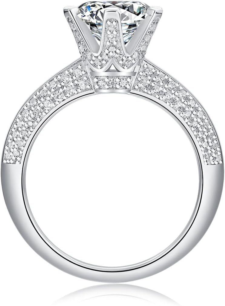 FANCIME Moissanite Engagement Rings for Women Sterling Silver Engagement Ring Moissanite Promise Rings for Her,Wedding Bands Moissanite Rings 1/3/5CT