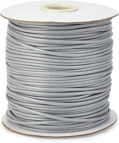 Vista 20 de Cheriswelry 90 yardas/rollo de 0.079 pulgadas, cordón encerado negro de poliéster coreano, joyería de cuentas, hilos para manualidades, cuerda