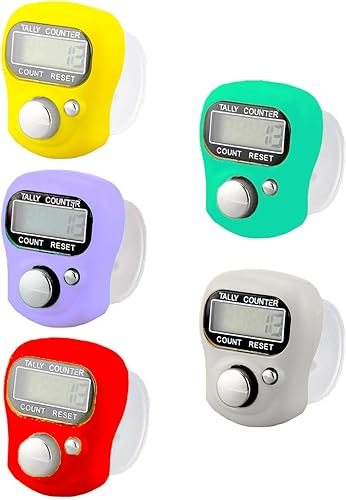Miniatura 1 de Contador electrónico de dedos, mini pantalla digital LCD, contador de cuentos de mano de 5 dígitos, contadores reiniciables para tejer, ganchillo,