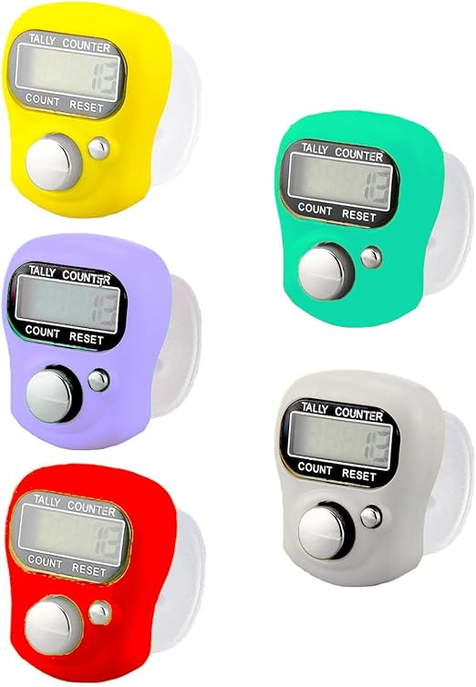 Electronic Finger Counter, 5-Digit Number Count Clicker Mini LCD Digital Display Hand Tally Counter, Resettable Counters Clickers for Knitting, Crochet, Coaching, Lap, Golf, Toddler & Fidget