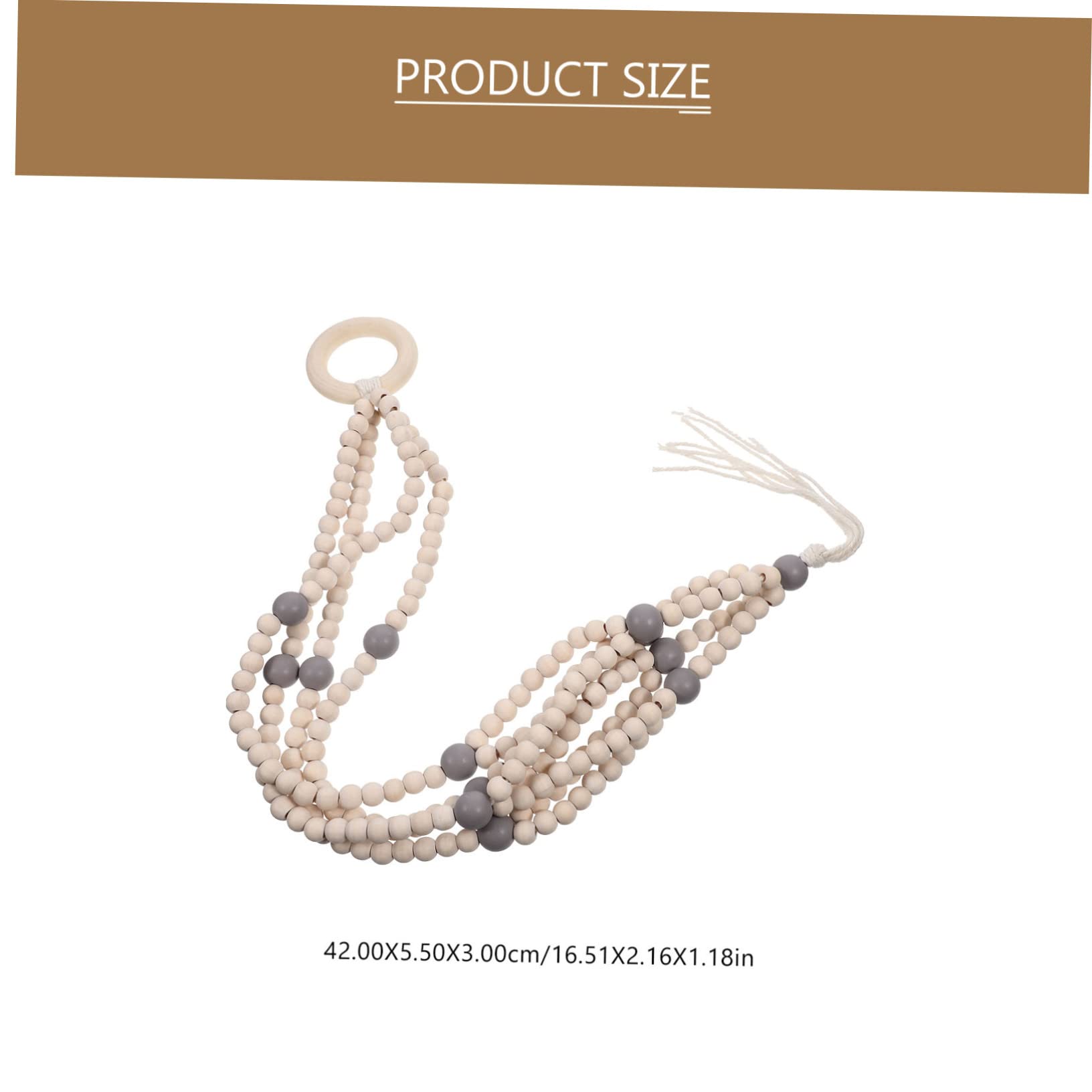 Confezione Da 2 Ganci Per Piante In Macramè Con Perline In Legno - 89 Cm, Supporti Appendiabiti Per Vasi Da Interno/Esterno, Kit Con Ganci A S E Da Soffitto, Colore Avorio - 5