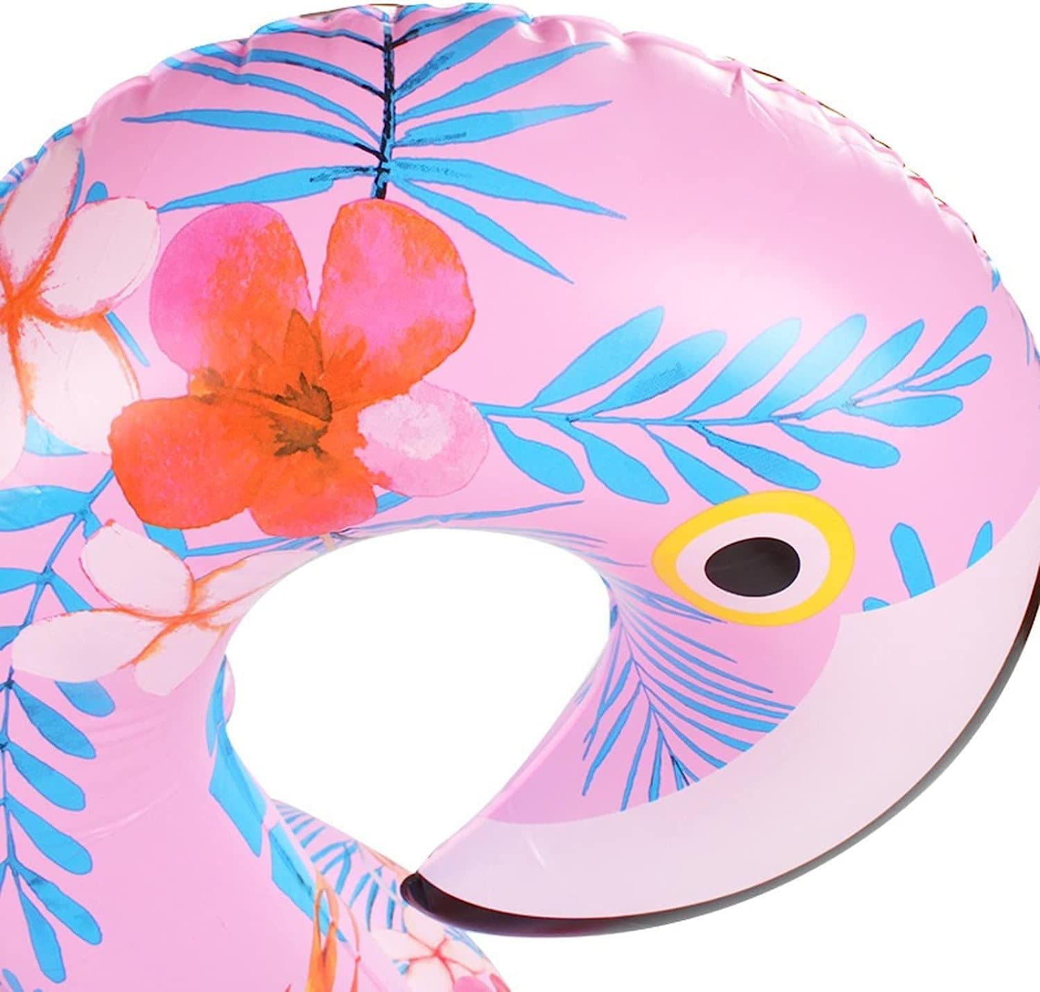 Anillo de natación portátil en Forma de Flamenco, colchón de Aire Inflable Azul con Bomba Manual, salón Flotante de Piscina Inflable para Adultos inflables LWX