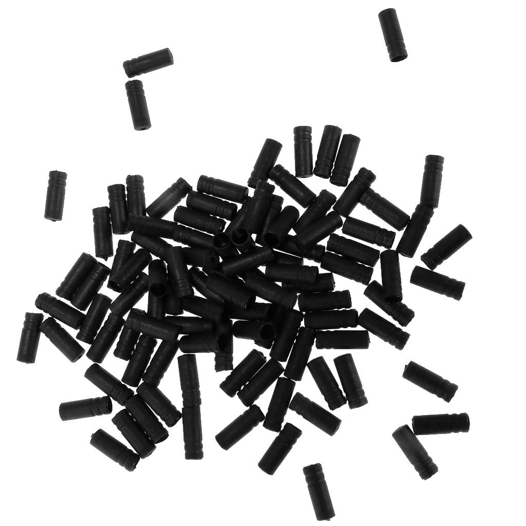 100pcs bike bicycle brake shifter inner cable tips wire end caps black 5mm