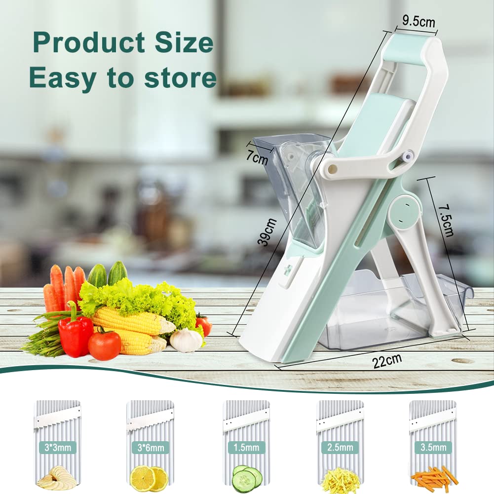 Vegetable Cutter , Safe Vegetable Slicer, Eroshoo Food Chopper Vegetable  Chopper - Veggie Slicer with 5 Blades ,Adjustable Thickness Grater with  Container for Kitchen : Buy Online at Best Price in KSA -