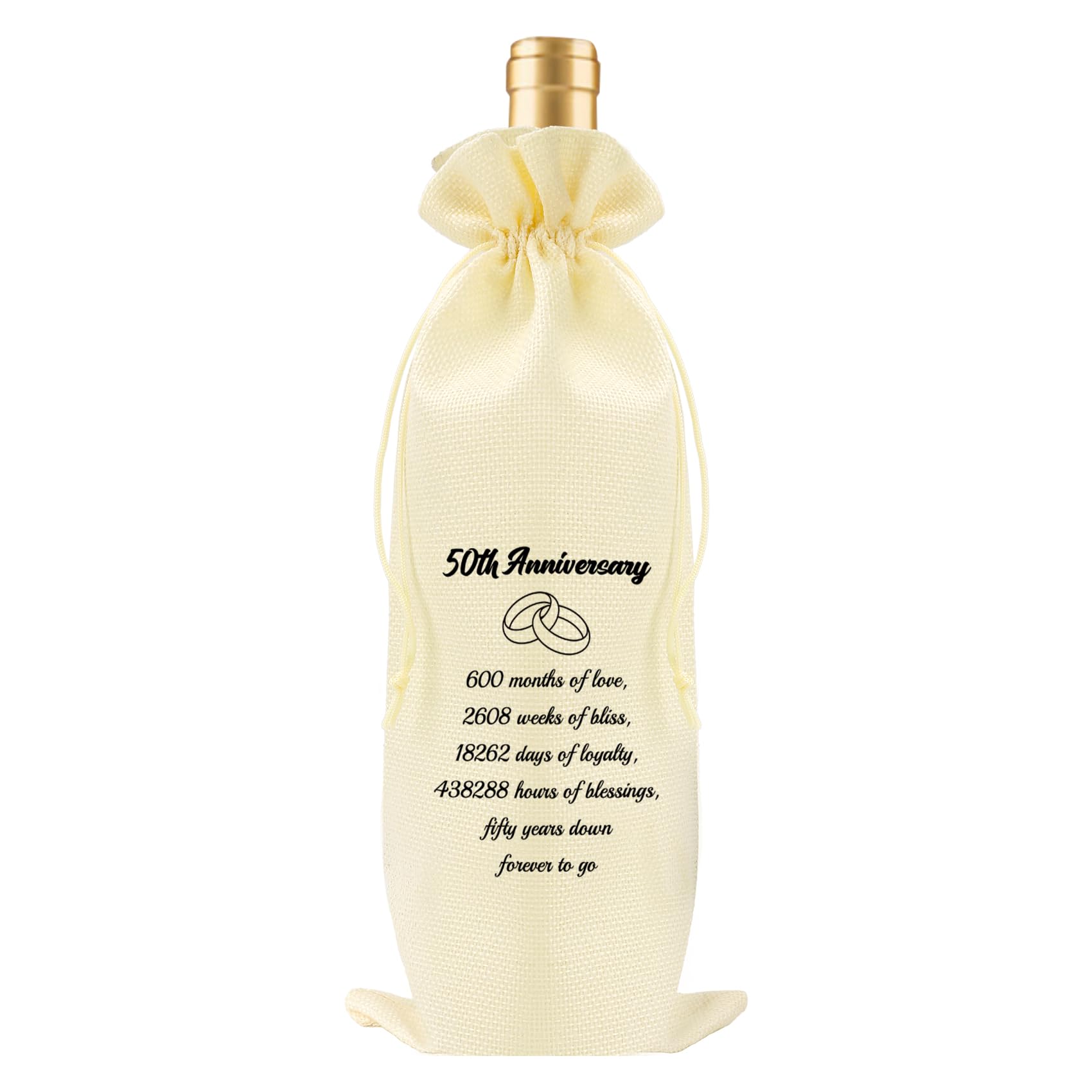 Fodfgxf 50th Wedding Anniversary Present,Wine Bottle Gift Bag,50th Wedding Anniversary Decorations,Golden Weddings Anniversaries Present,Golden Weddings Anniversaries Decorations,Mr and Mrs Gifts