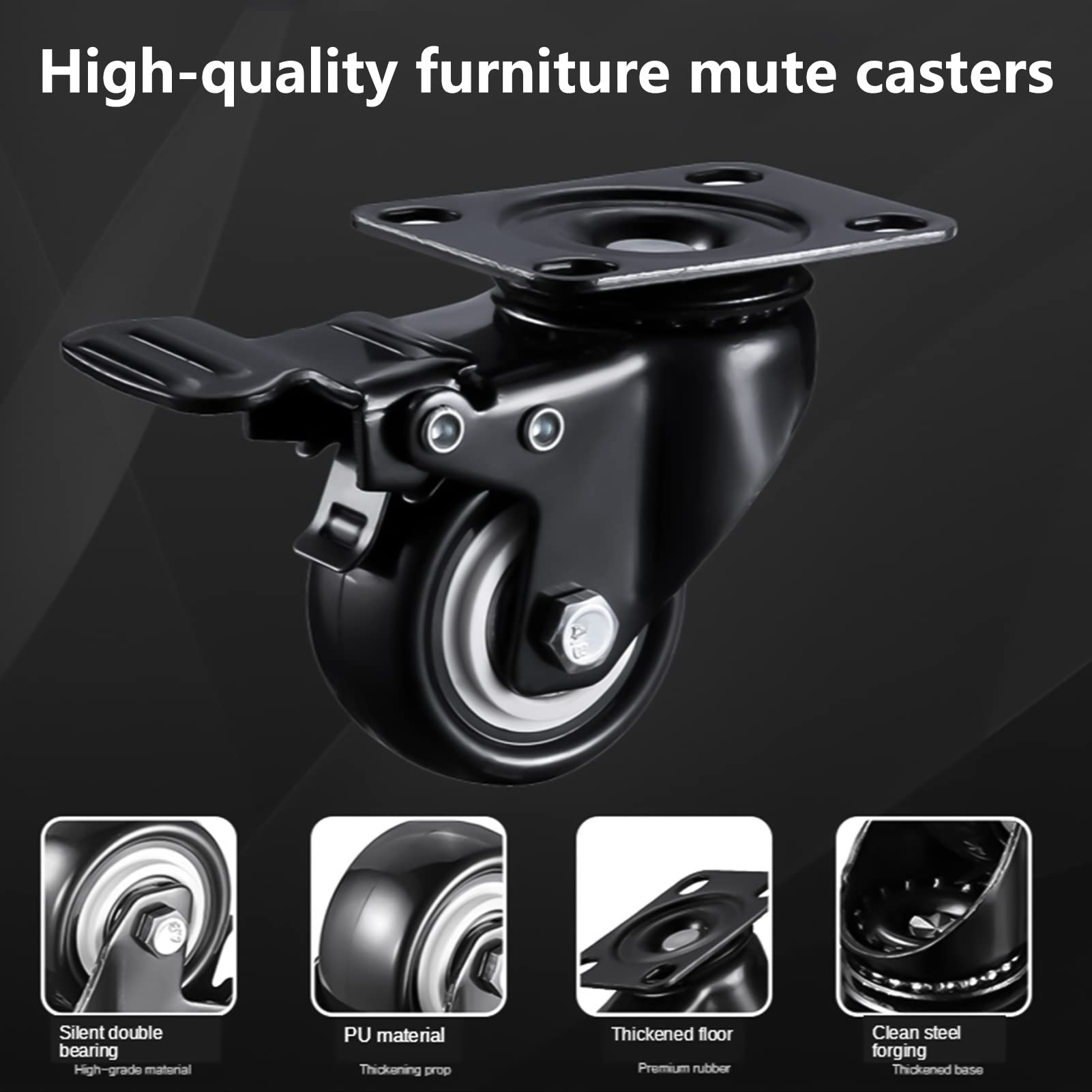 Set 20 Ruote Fisse In Gomma Da 1 Pollice - Per Carrelli, Mobili, Cassetti - Silenziose E Facili Da Installare - Foto 5