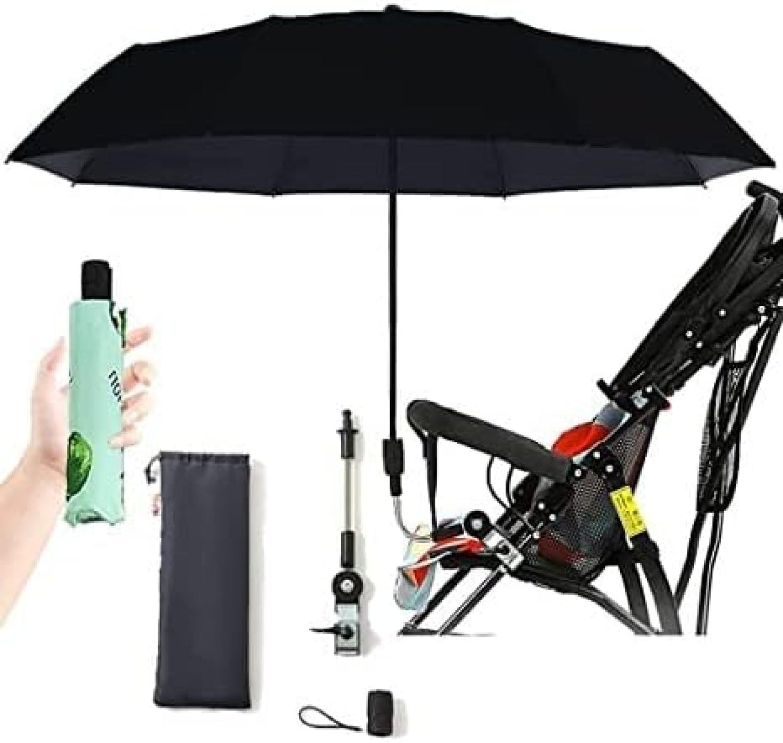 Sombrilla Universal Para Bebé, Cochecito De Bebé Parasol Protección Solar Parasol Para Cochecitos, Paraguas Impermeable Para Carro Bicicleta Silla De Ruedas Buggy Pesca, Paraguas De Bicicleta Con