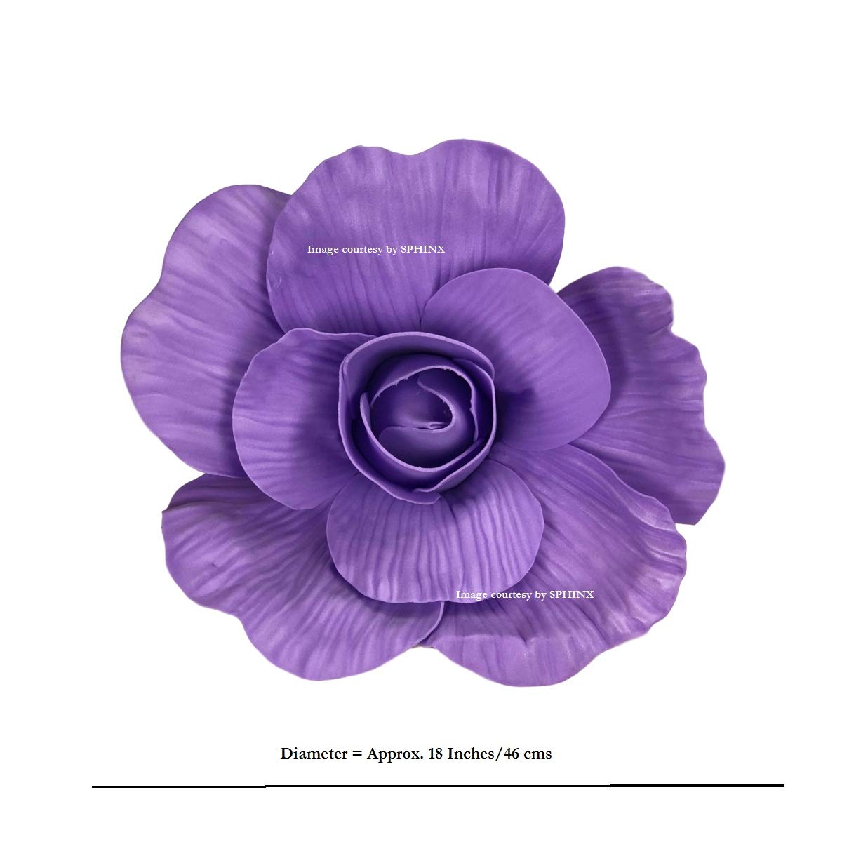 SPHINX Artificial Giant/Big Foam Rose for Wedding/Event/Celebration Wall Decorations/Backdrops arrangement (Diameter Approx.18 Inches/46 cms) - Purple-1 Piece