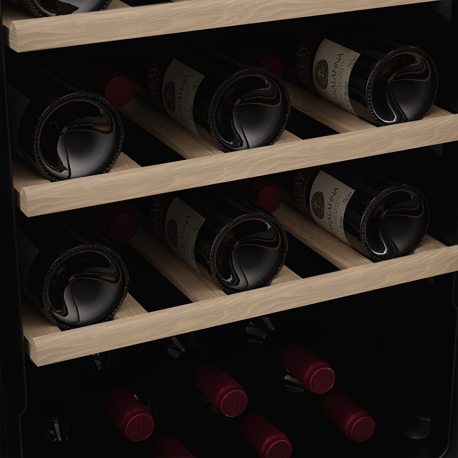 H.Koenig Les Petits Champs CAVCEB32 - Vinoteca independiente de 32 botellas, 82L de capacidad, diseño elegante, temperatura ajustable, sistema antivibración, cerradura con llave