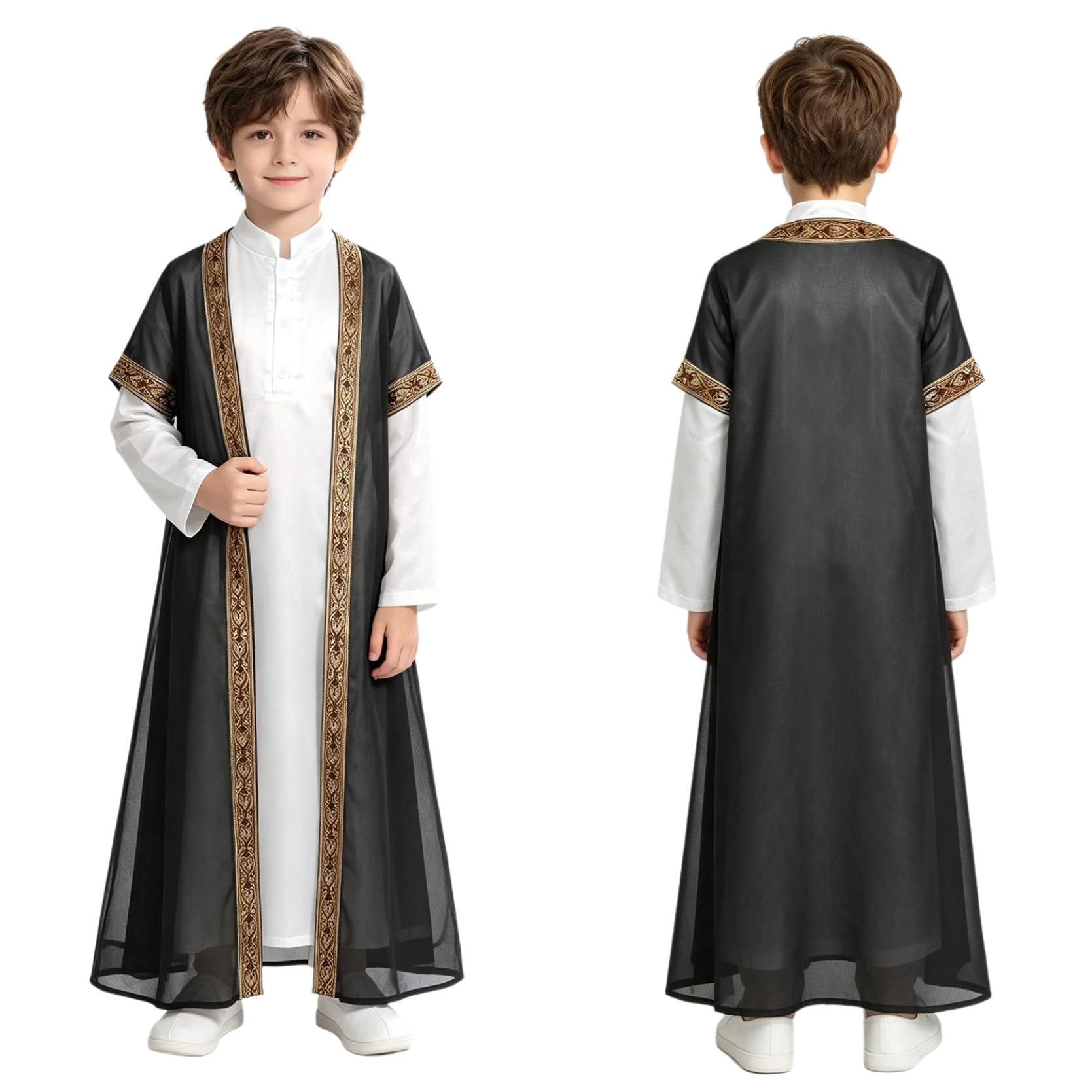 inlzdz Bambini Abbigliamento Islamico in Due Pezzi Vesti Musulmane Ramadan